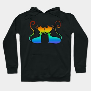 Cosmic Cats in Love (Rainbow) Hoodie